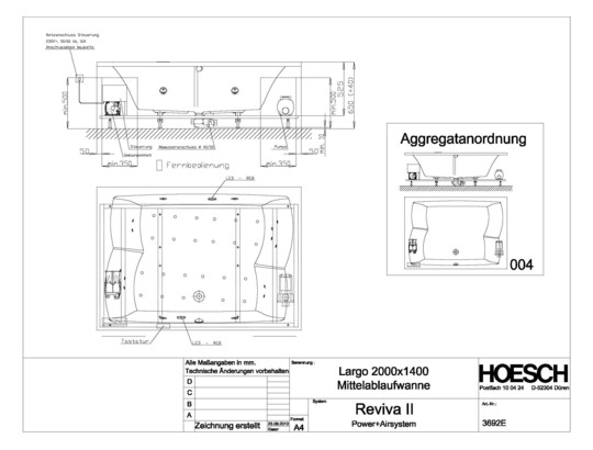 HO WP Largo 3692&Reviva II Power+Air weiß/verchromt/Motor re./li.