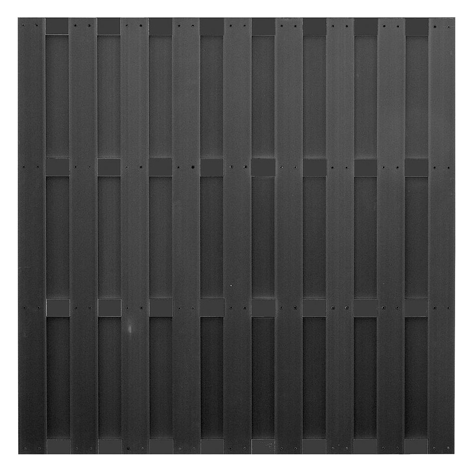 Bild EMDEN-Serie ANTHRAZIT 180 x 180 cm, anth razit 4 Querriegel ALU WPC-Bretterzaun - n.a.-0