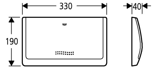 GROHE Abdeckplatte Classic 37053 330x190mm für Spülkasten 6-9l chrom