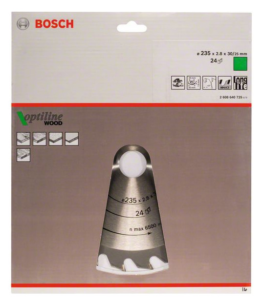 Bild HM-Kreissägeblatt 235x2,8/1,8x30 24Z WZ Bos VE à 1 Stück Optiline Wood - BOSCH-1