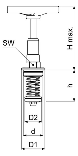 Schlösser KFR-Ventil-Oberteil 1819 DN 20, G 3/4, Messing, steigende Spindel
