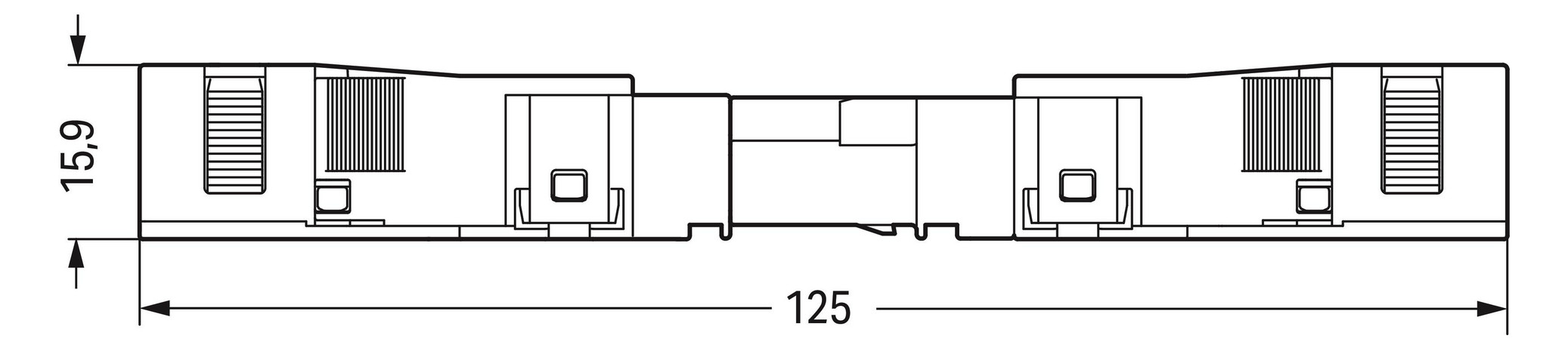 Steckverbinder Gebäude 2p Serie 770 25A Federzug 250V Buchse 4qmm Ø10,5mm hfr L