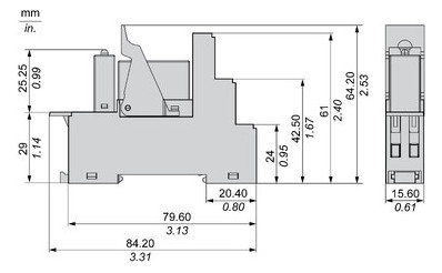 Schaltrelais 2W IP20 Steckanschl Schaltrelais 2W IP20 Steckanschl
