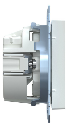 Steckdose 1f akws glz System M UP IP20 aktivweiß