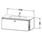 Duravit Waschtisch-Unterschrank Brioso 122 x 47,9 cm, Graphit matt, 1 Auszug, wandhängend