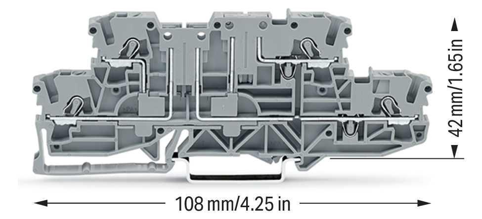 Reihenklemme 0,25-4qmm Serie 2002 gr 16A 2Etagen 2kl Hutschiene TH35