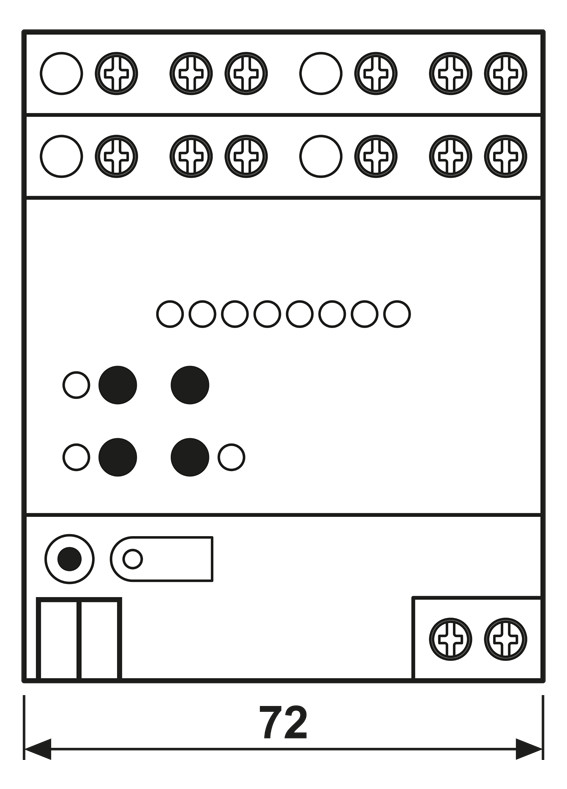 Jalousieaktor KNX REG 4f 6A Handbedien Vor Ort-/Handbedienung