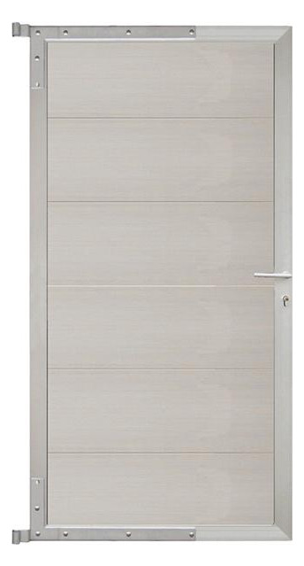 Bild ELZE-Tor-Komplettset 90 x 173 cm, Rahmen silber Füllung beige - n.a.-0