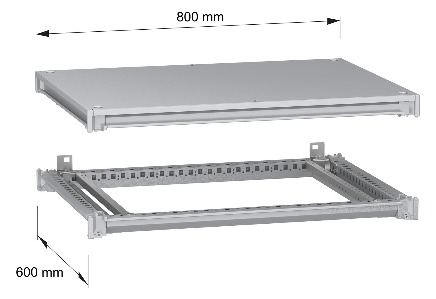 Profil 45x800x600mm Metall gr RAL7035