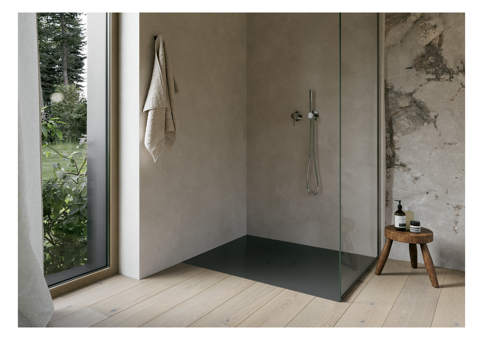 Bette Duschfliese Antirutsch Pro BetteAir 1400 x 1000 mm, anthracite, Rechteck, glasierter Titan-Stahl