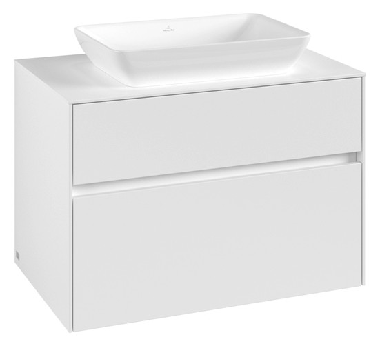 V&B Waschtischunterschrank Collaro 80x54,8x50cm, Waschtisch mittig, white matt
