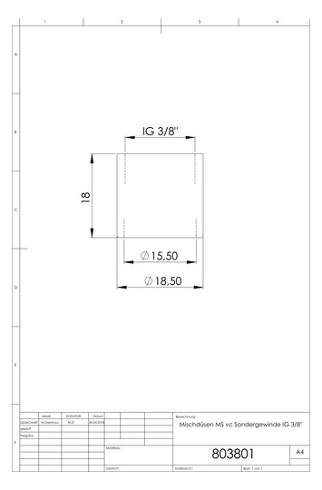 ASW Mischdüse IG 3/8", verchromt, Sondergewinde