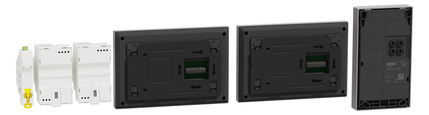 Video-Türsprechset 2Draht 2xTeiln AP/AP anthgr gr Aufputz/Aufputz 1LS