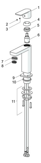 HANSA Waschtisch-Einhebelmischer HANSASTELA Eco mit Ablaufgarnitur, Ausladung 106mm, chrom