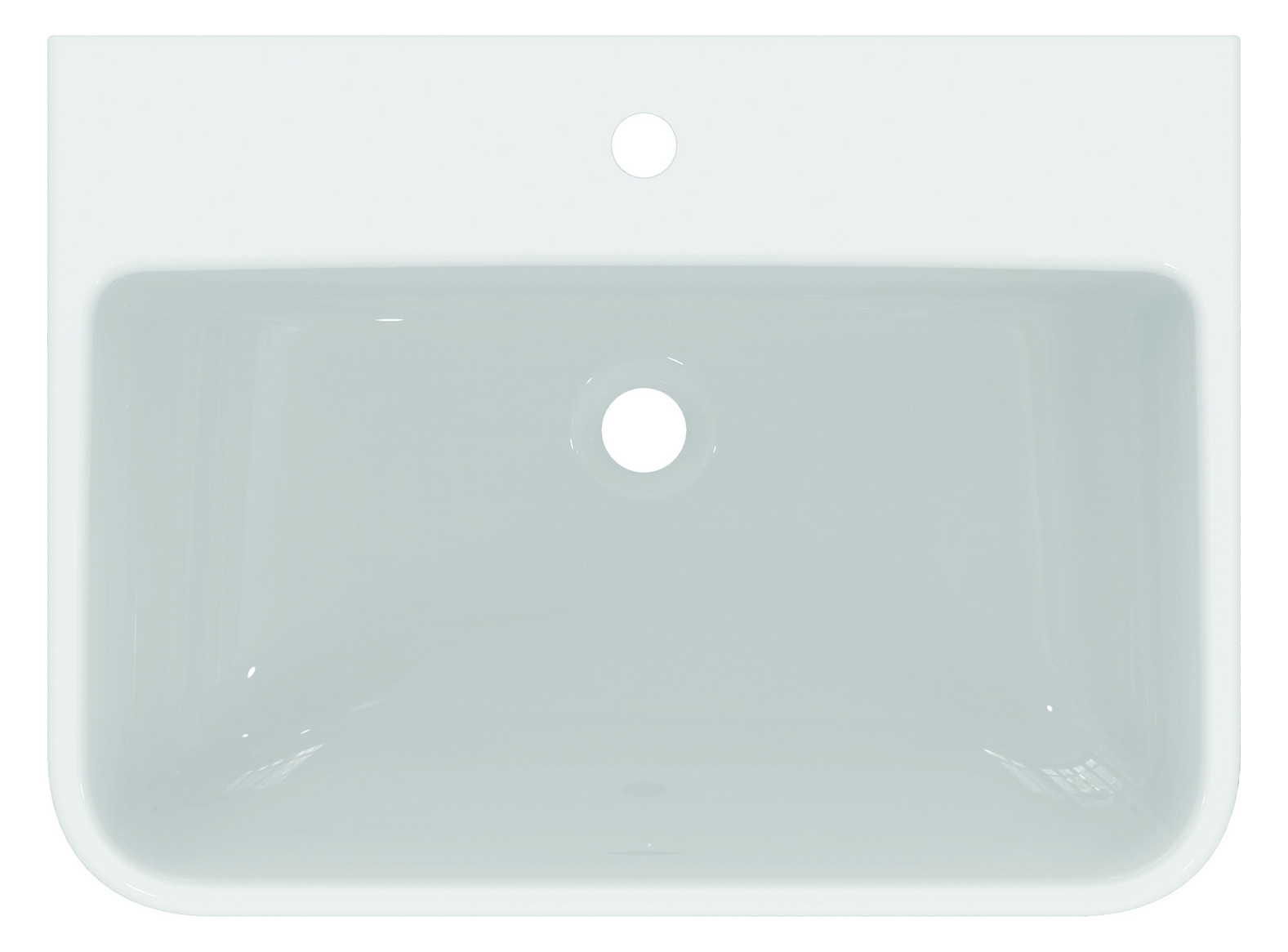 Ideal-Standard Waschtisch i.life B 65x48x18cm, mit Hahnloch, weiß antibakteriell Smart Guard