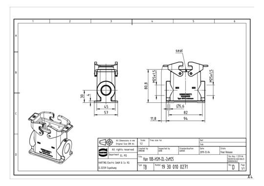 HART Sockelgehäuse 2xM25     19300100271 