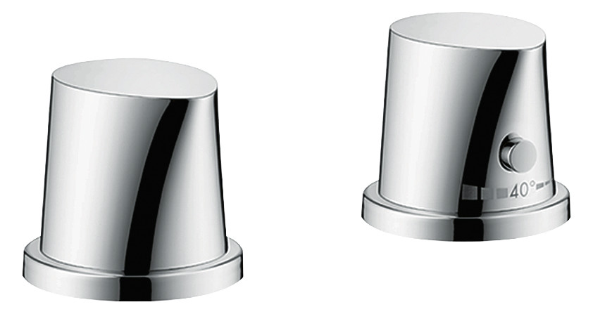 hansgrohe Fertigmontageset Axor Starck Organic 2-Loch-Wannenrandarmatur, mit Thermostat, chrom