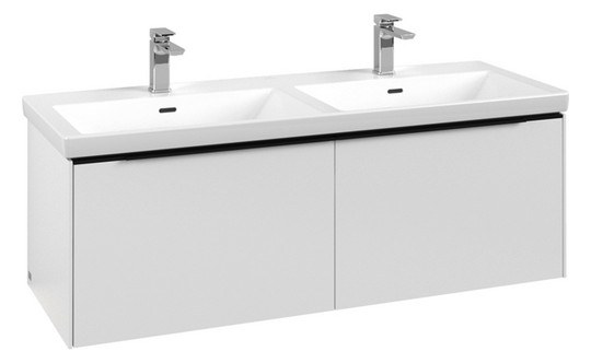 V&B Waschtisch-Unterschrank Subway 3.0 127,2x42,9x47,8cm, mit LED/Griff Volcano black, pure white