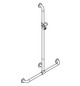 HEWI Duschhandlauf 801 762 x 1250 mm, reinweiß, mit verschiebbarer Brausehalterstange