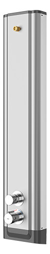 AR Duschpaneel, F5, hydr., Edelstahl, Thermostat, f. Duschkopf, verrohrt