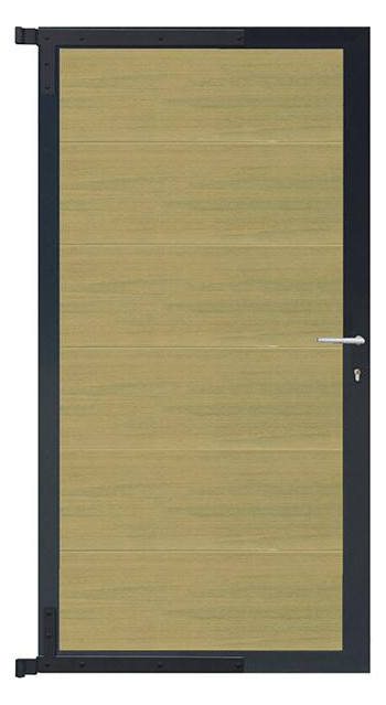 Bild ELZE-Tor-Komplettset 90 x 173 cm, Rahmen anthrazit Füllung schilf - n.a.-0