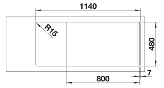 Blanco Spüle LEMIS 8 S-IF 116 x 50 cm, Edelstahl Bürstfinish, reversibel, mit Ablauffernbedienung