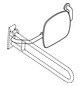 HEWI Rückenstütze 801 Wandabstand 230mm, rechts, Lehne tiefschwarz, apfelgrün