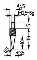 Käfer-Messeinsatz  573/15 - Spitze, R=0,5