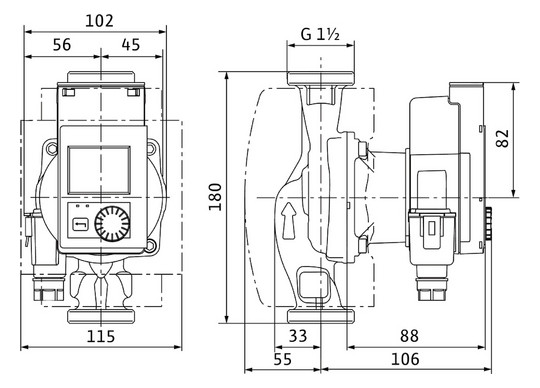 Wilo Hocheffizienz-Pumpe Stratos Pico plus 25/0,5-6, G 1 1/2, 230 V, 50/60 Hz