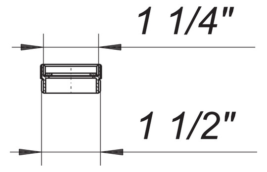 Dallmer Reduzier-/Distanzring 1 1/4" IG x 1 1/2" AG
