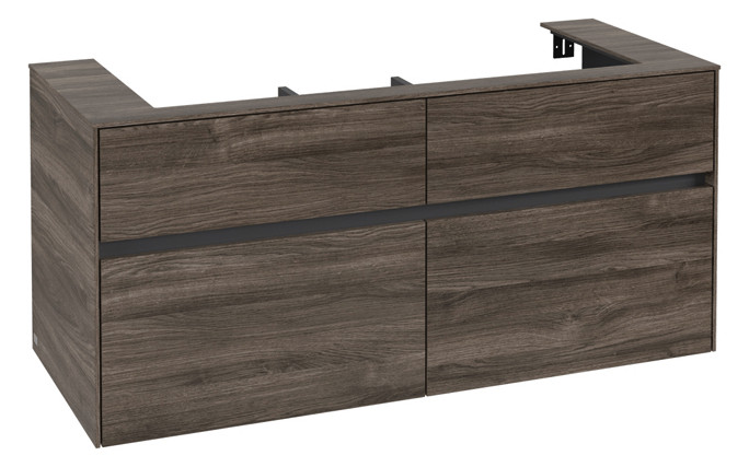 V&B Waschtischunterschrank Collaro 120x54,8x50cm, Waschtisch mittig, stone oak