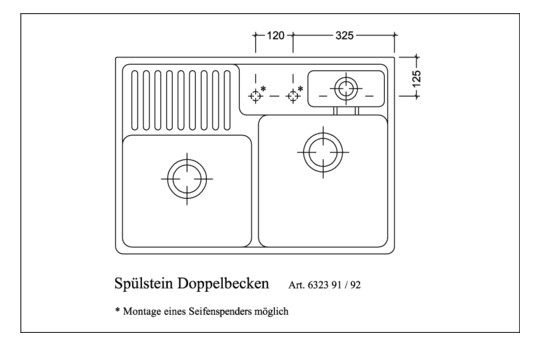 V&B Spülstein-Doppelbecken Resteschale, mit Ablaufgarnitur, Excenterbetätigung, chromit CeramicPlus