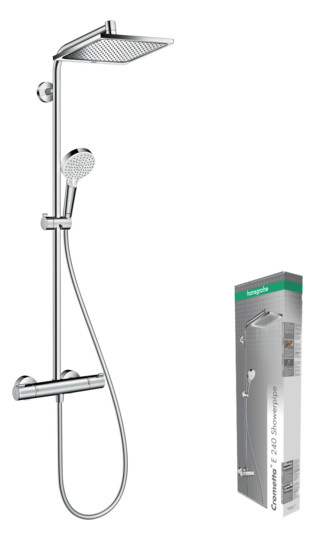 hansgrohe Showerpipe Crometta E mit Thermostat, 1jet, 15 l/min, chrom