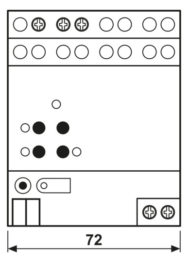 Dimmaktor KNX 20-500W REG 4TE 1Ausg uni Vor Ort-/Handbedienung