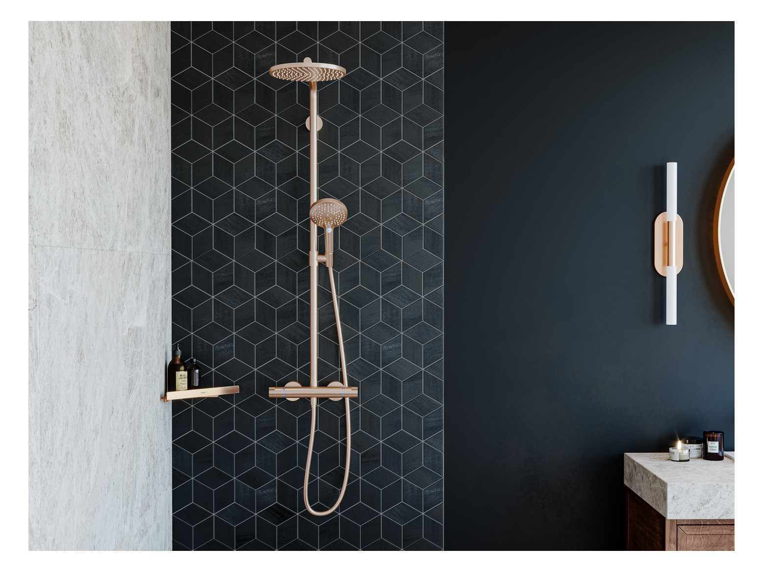 hansgrohe Seifenkorb AddStoris Wandmontage, Metall, brushed bronze