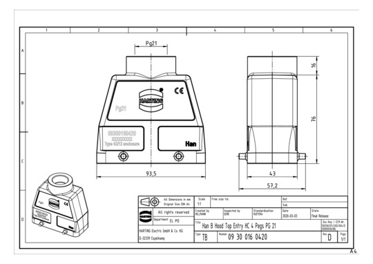 HART Tüllengehäuse           09300160420 