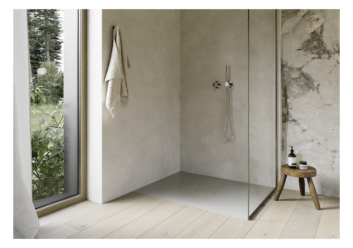 Bette Duschfliese BetteAir 1200 x 1000 mm, stone, Rechteck, glasierter Titan-Stahl, mit Minimum-Täger