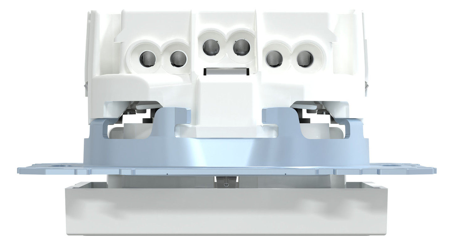 Steckdose 1f akws glz System M UP m.BS IP20 aktivweiß