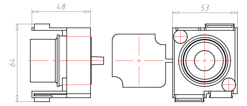 Leitungsauslass Rohr beton Ø32mm 2f 53x64mm