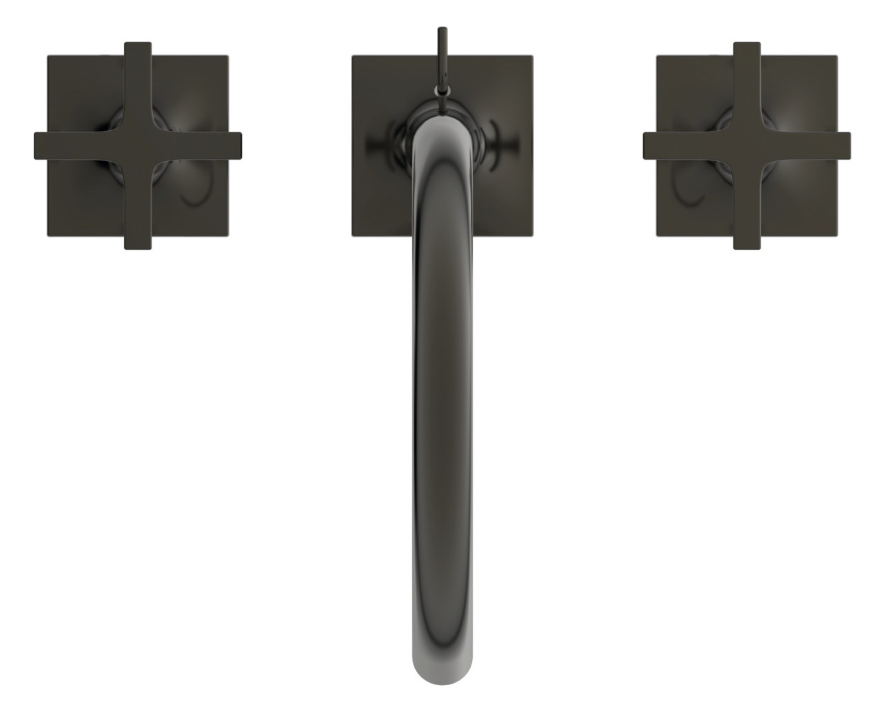 Ideal-Standard 3-Loch-Waschtisch-Armatur Joy Neo Kreuzgriffe, Ausladung 168mm, mit Metall-Ablaufgarnitur, magnetic grey