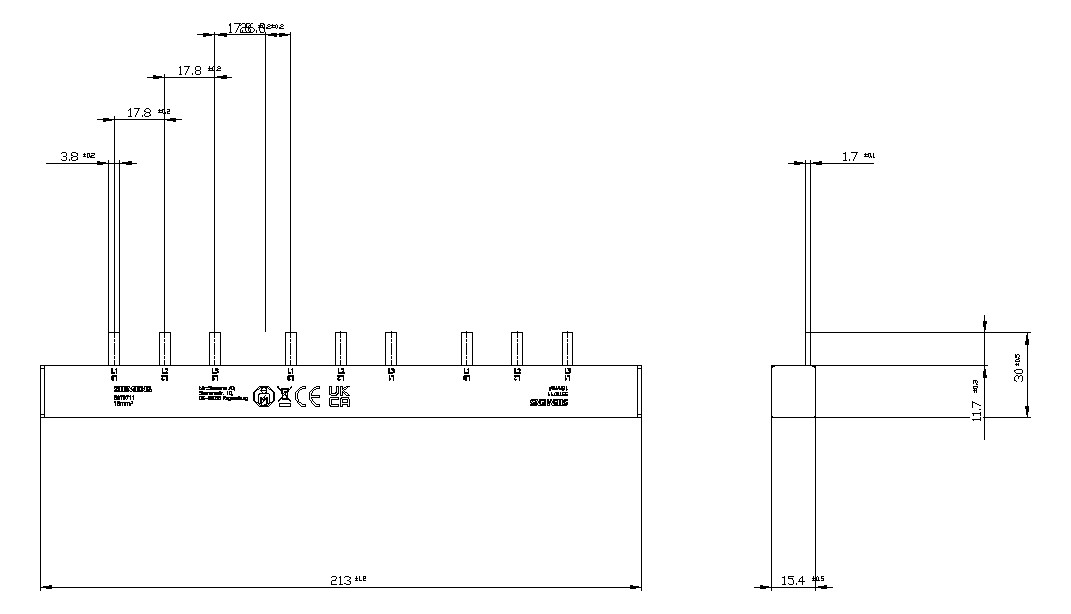 Sammelschiene 80A lamelliert 214x15x18mm Flexibel