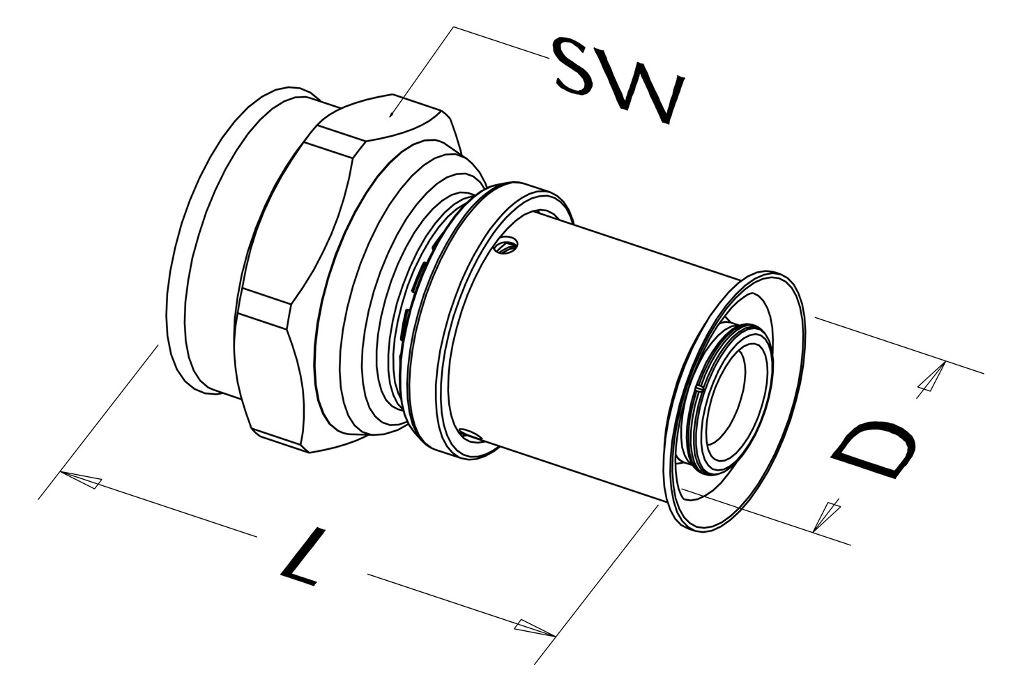 Roth Übergangsmuffe RIS 20 mm x 1/2" IG, Messing Roth Übergangsmuffe RIS 20 mm x 1/2" IG, Messing