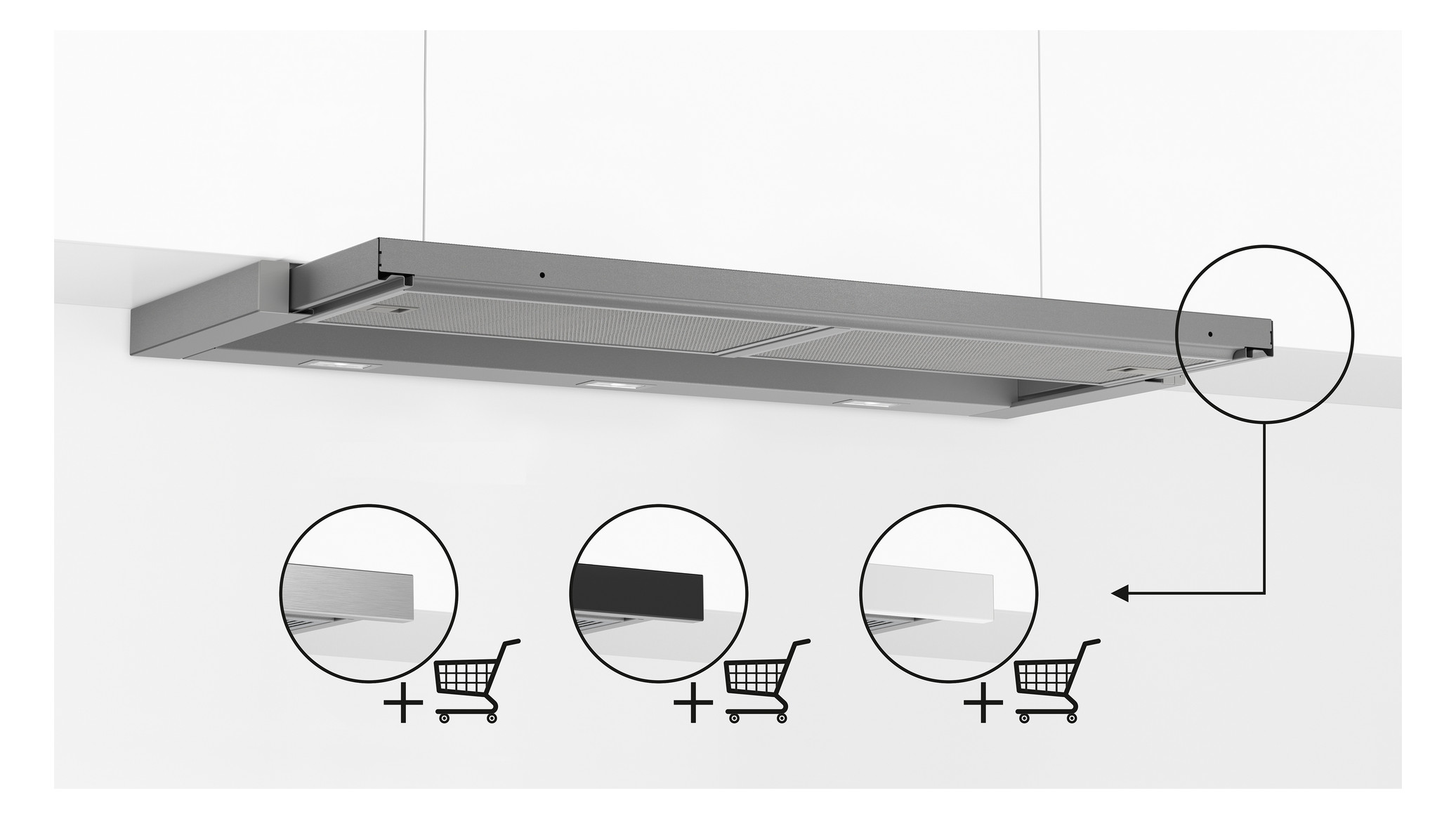 Dunstabzugshaube Flschirm 900mm si A LED 71dB 729cbm/h Ø120-150mm 4st Abl/Uml