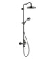 hansgrohe Showerpipe Axor Montreux mit Thermostat, Kopfbrause, 240mm, 1jet, polished black chrome