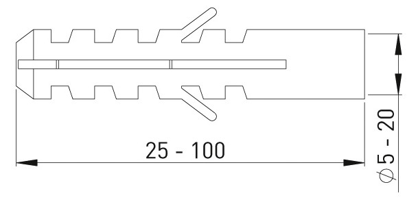 ASW Flossendübel Ø 6 mm x 30 mm, Ø 4,5-6,0 mm, Nylon