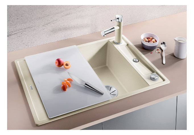 Blanco Spüle Axia III 45 S SILGRANIT 78 x 51 cm, felsgrau, reversibel, mit Glasschneidbrett