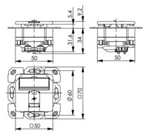 Anschlussdose Cat6A 1xRJ45 LSA Kanaleinb aws schräg m.Staubschutz