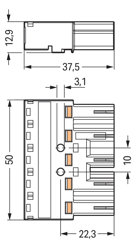 Steckverbinder Gebäude 5p Serie 770 25A Federzug 400V 4qmm 3 N PE 1