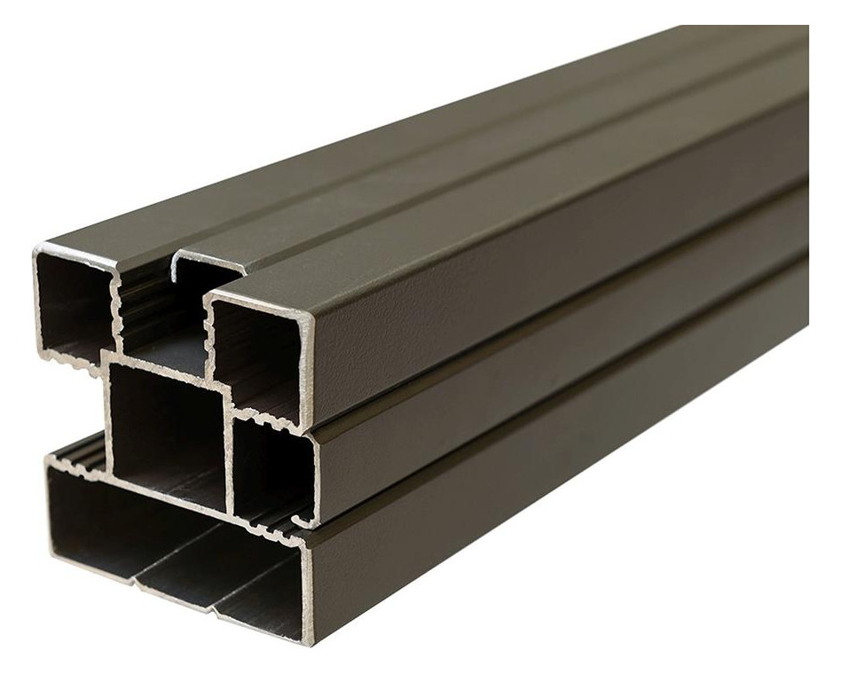 Bild Alu-Steckzaunpfosten ANTHRAZIT, 68x68x2400mm inkl. Abstandhalter, Schienen + Kap - n.a.-0