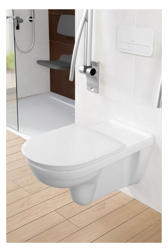 V&B WC-Sitz VICARE Befestigung von unten, Scharniere Edelstahl, weiß